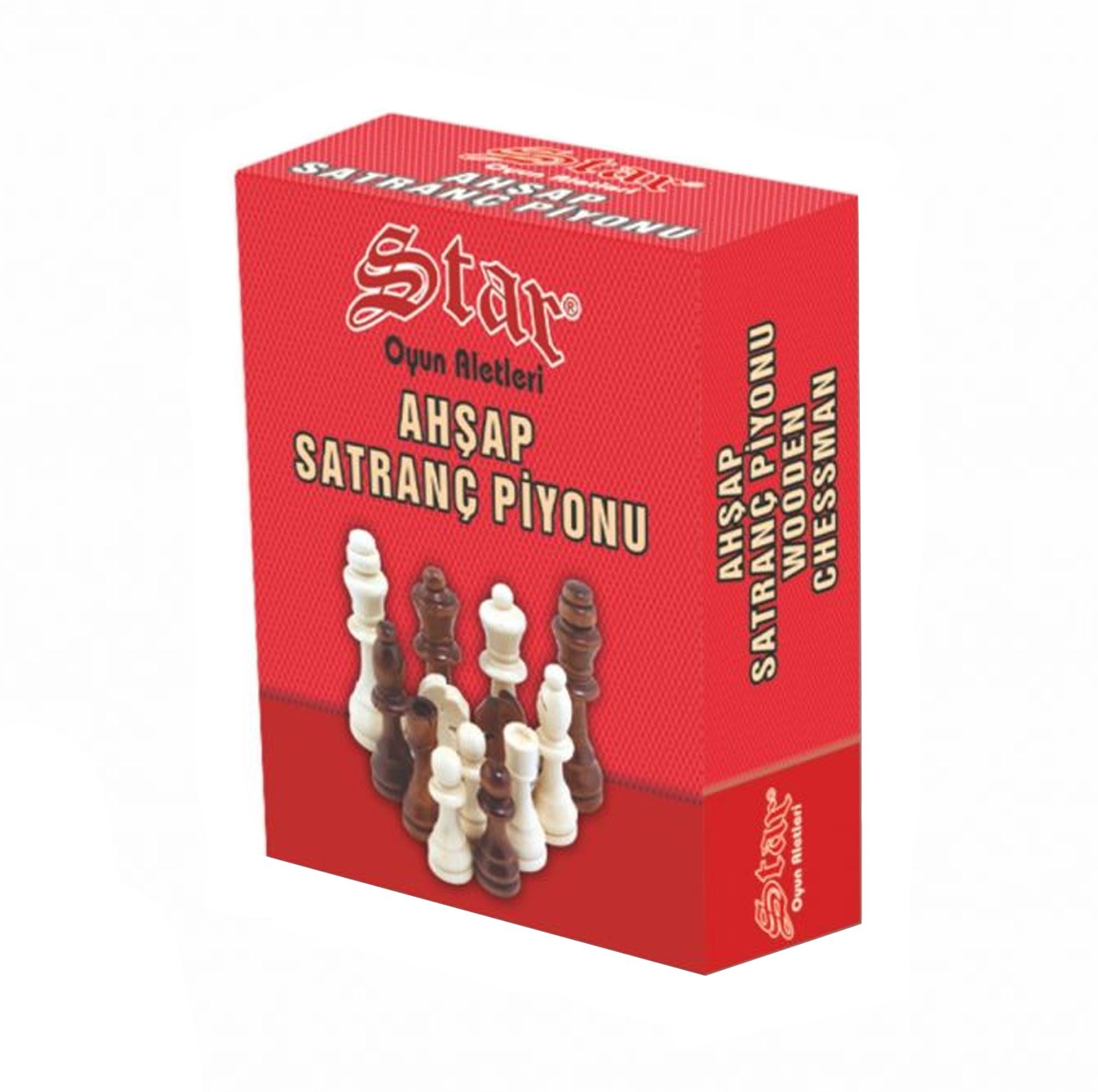 Dřevěné šachové figurky Wooden Chessmen No.4 (Star)