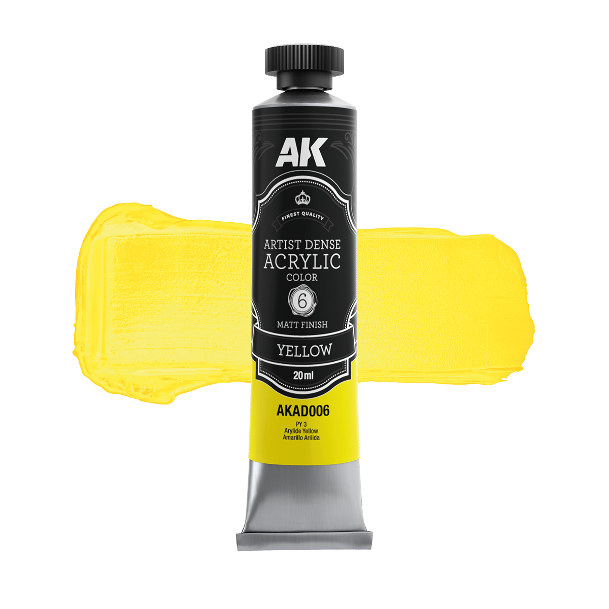 AK Interactive AKAD006 YELLOW – ARTISTIC DENSE ACRYLIC COLOR (AK)