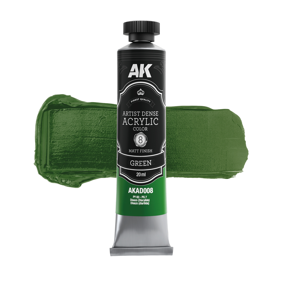 AK Interactive AKAD008 GREEN – ARTISTIC DENSE ACRYLIC COLOR (AK)