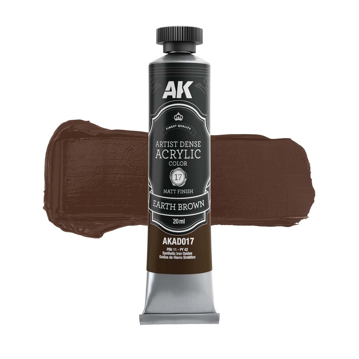AK Interactive AKAD017 EARTH BROWN – ARTISTIC DENSE ACRYLIC COLOR (AK)