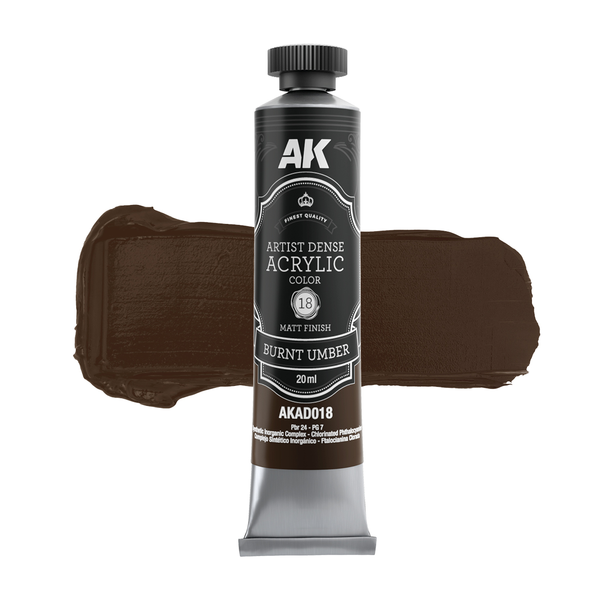 AK Interactive AKAD018 BURNT UMBER – ARTISTIC DENSE ACRYLIC COLOR (AK)