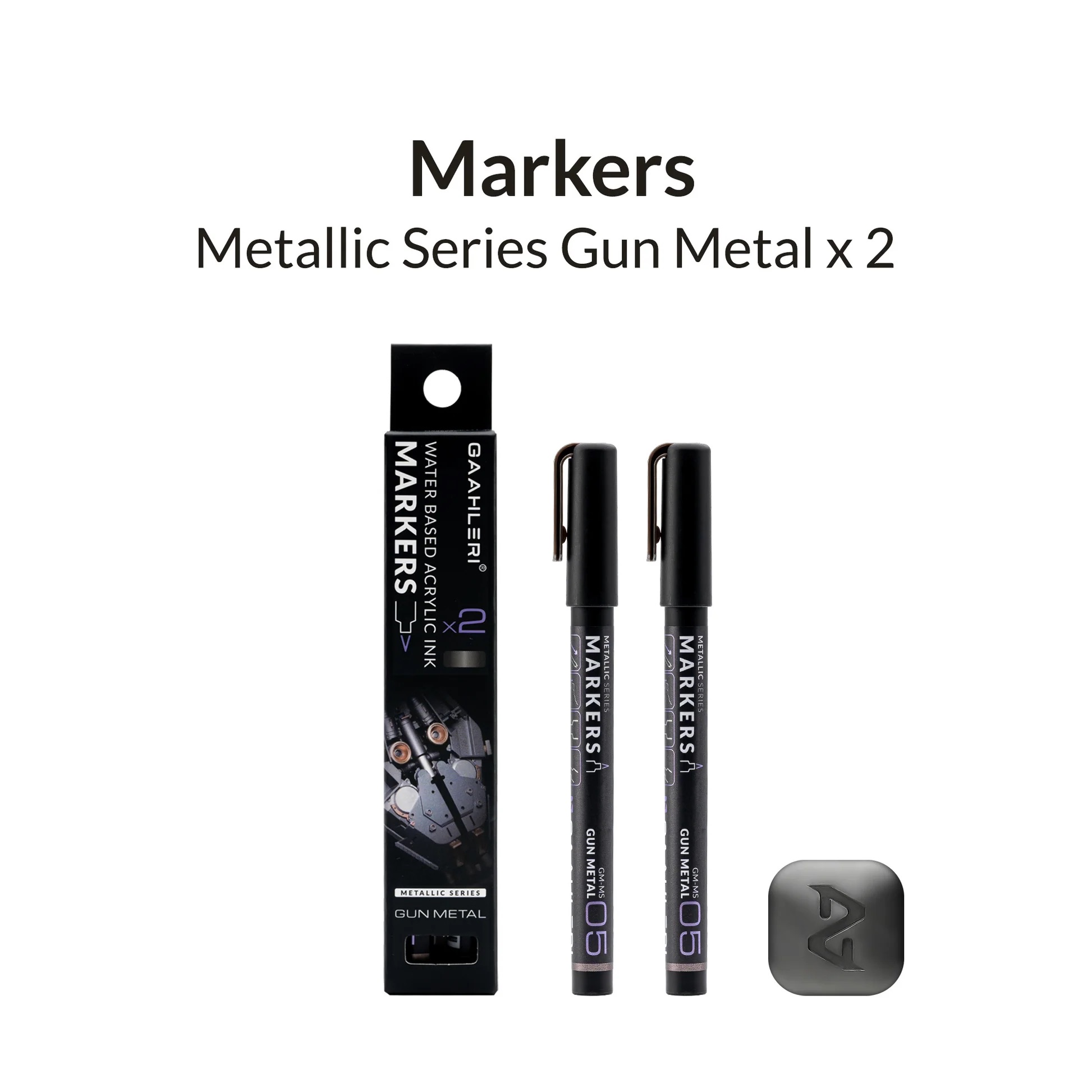 Gaahleri Metallic Series Markers X 2 - Gun Metal (Gaahleri)