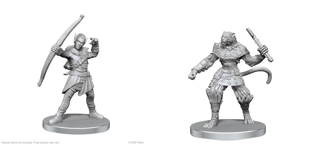 WizKids Pathfinder Battles Deep Cuts: Elf Hunter & Catfolk Bandit