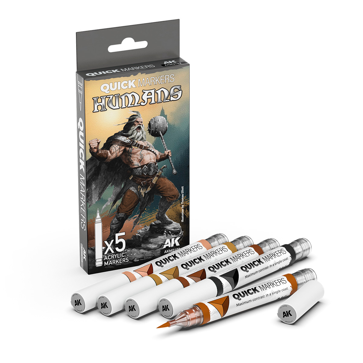 AK Interactive HUMANS QUICK MARKERS SET - sada 5 fixek AKMQ103 (AK Interactive)