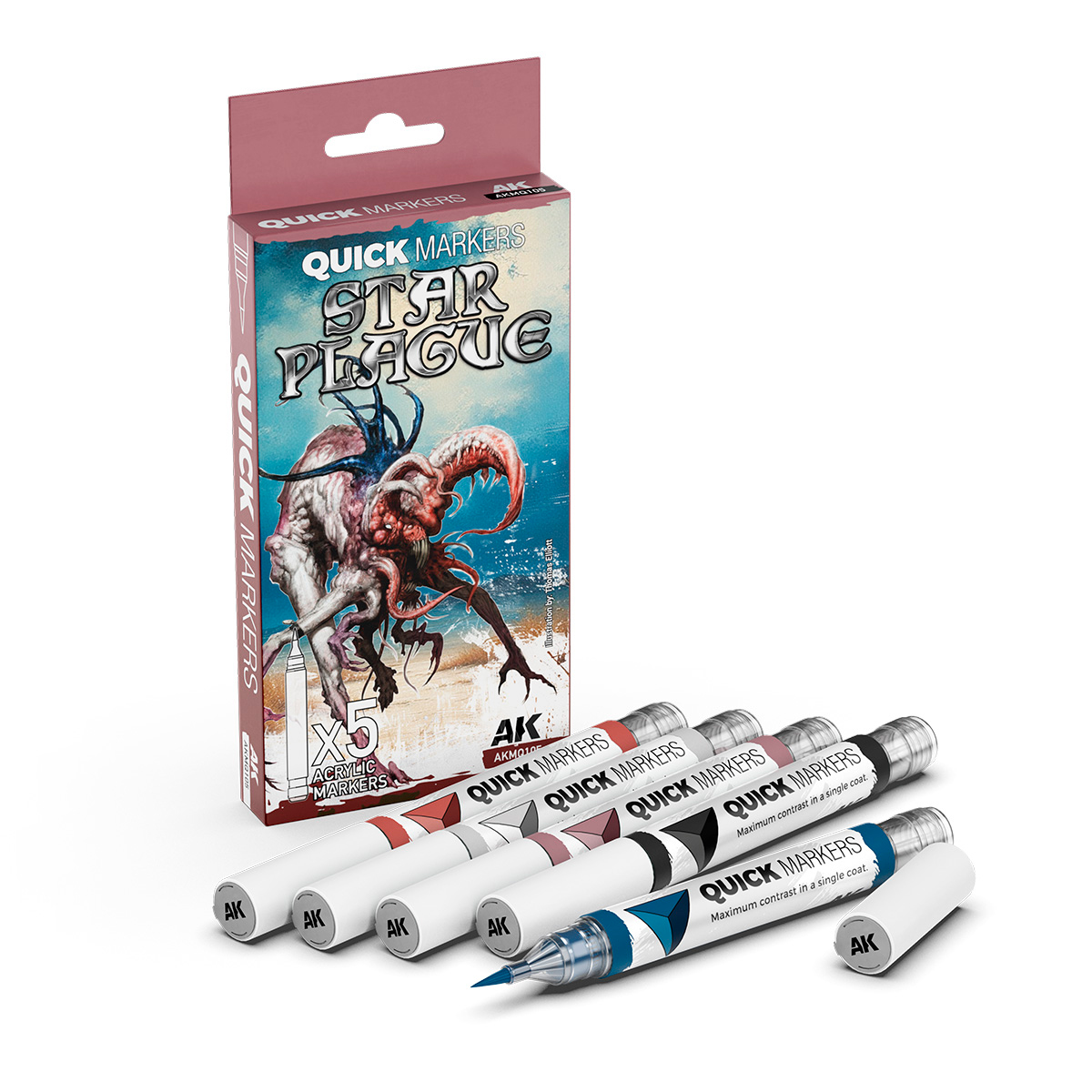AK Interactive STAR PLAGUE QUICK MARKERS SET - sada 5 fixek AKMQ105 (AK Interactive)