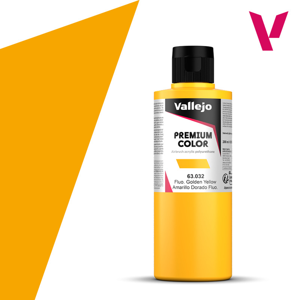 Vallejo PREMIUM Color 63032 Fluorescent Golden Yellow 200ml