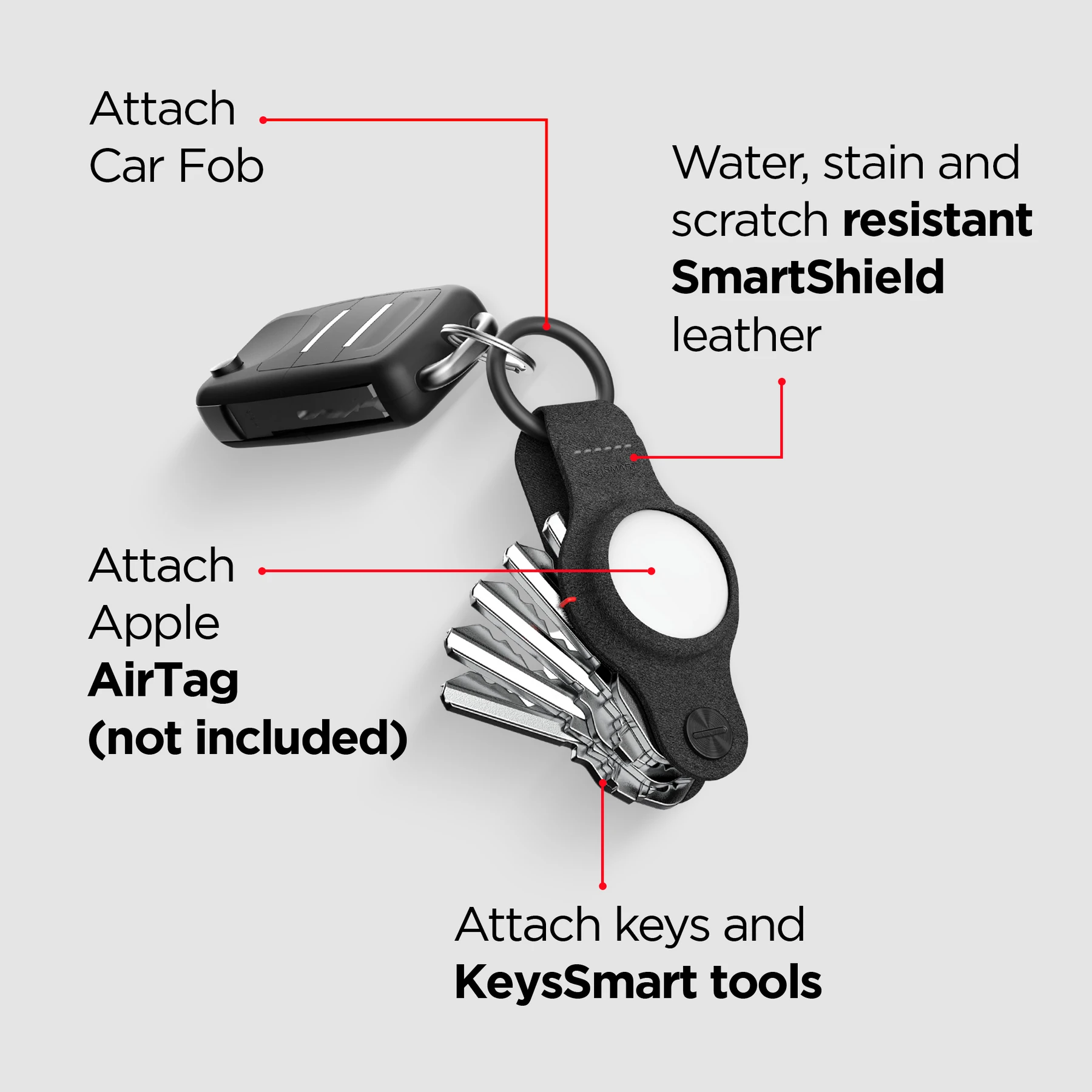 KeySmart Air - organizér klíčů s držákem AirTag (KeySmart)