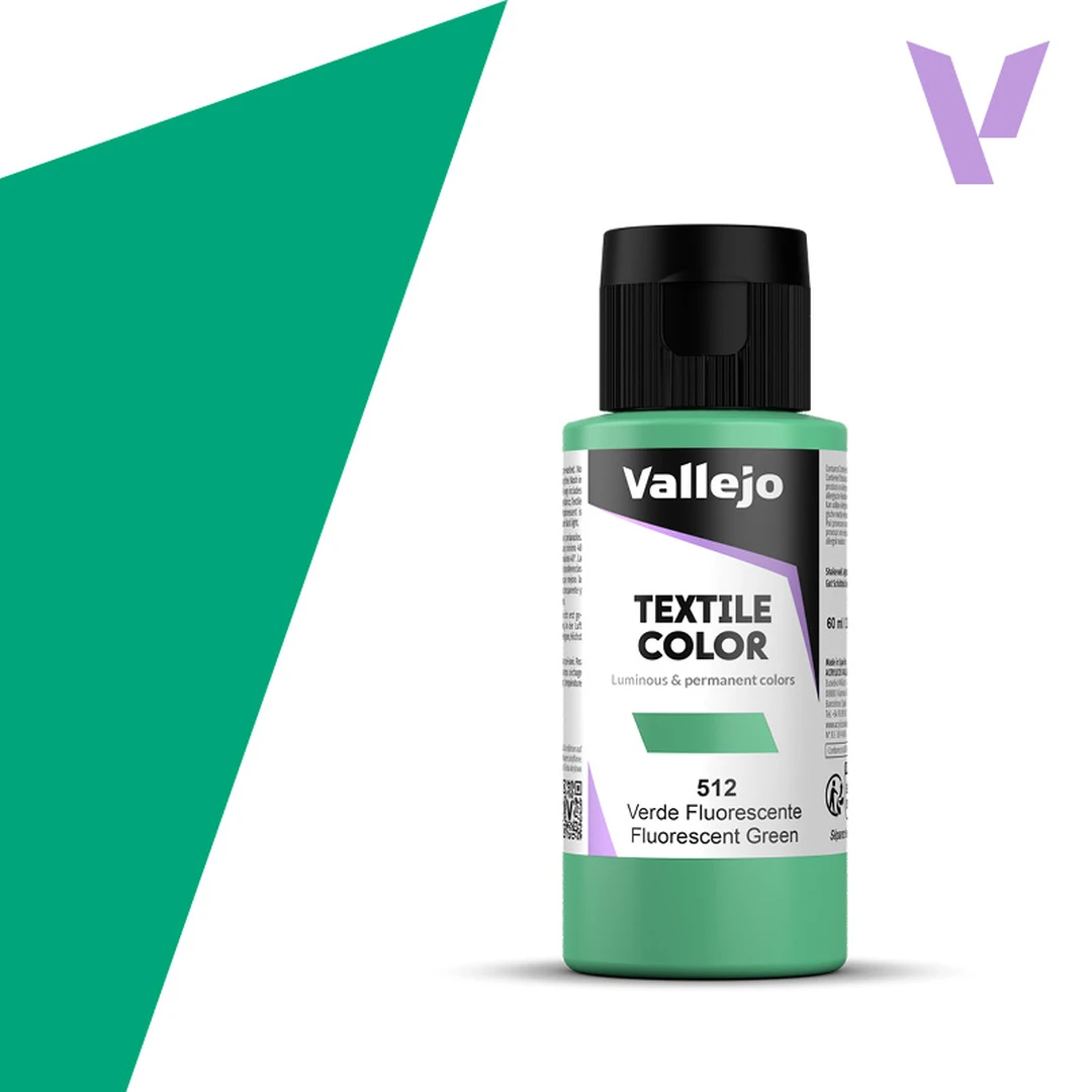 Vallejo Textile Color 40512 Fluorescent Green (60ml)