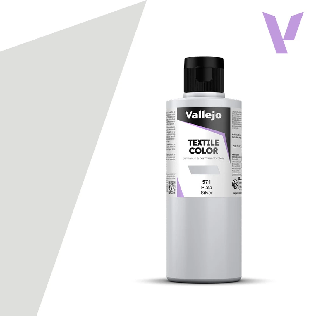 Vallejo Textile Color 41571 Metallic Silver (200ml)