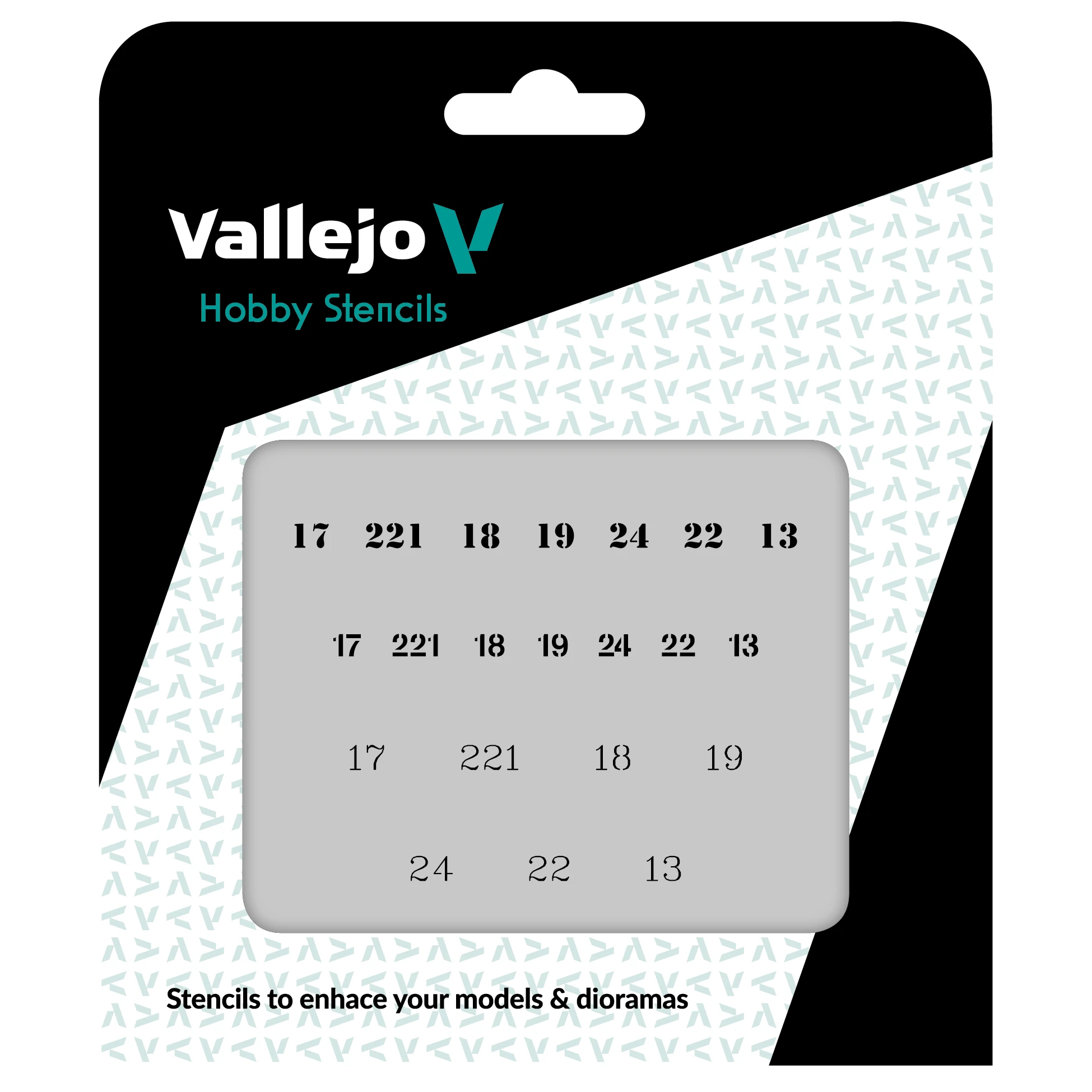 Vallejo Šablona Soviet Numbers WWII - ST-AFV003 (Vallejo Hobby Stencils)