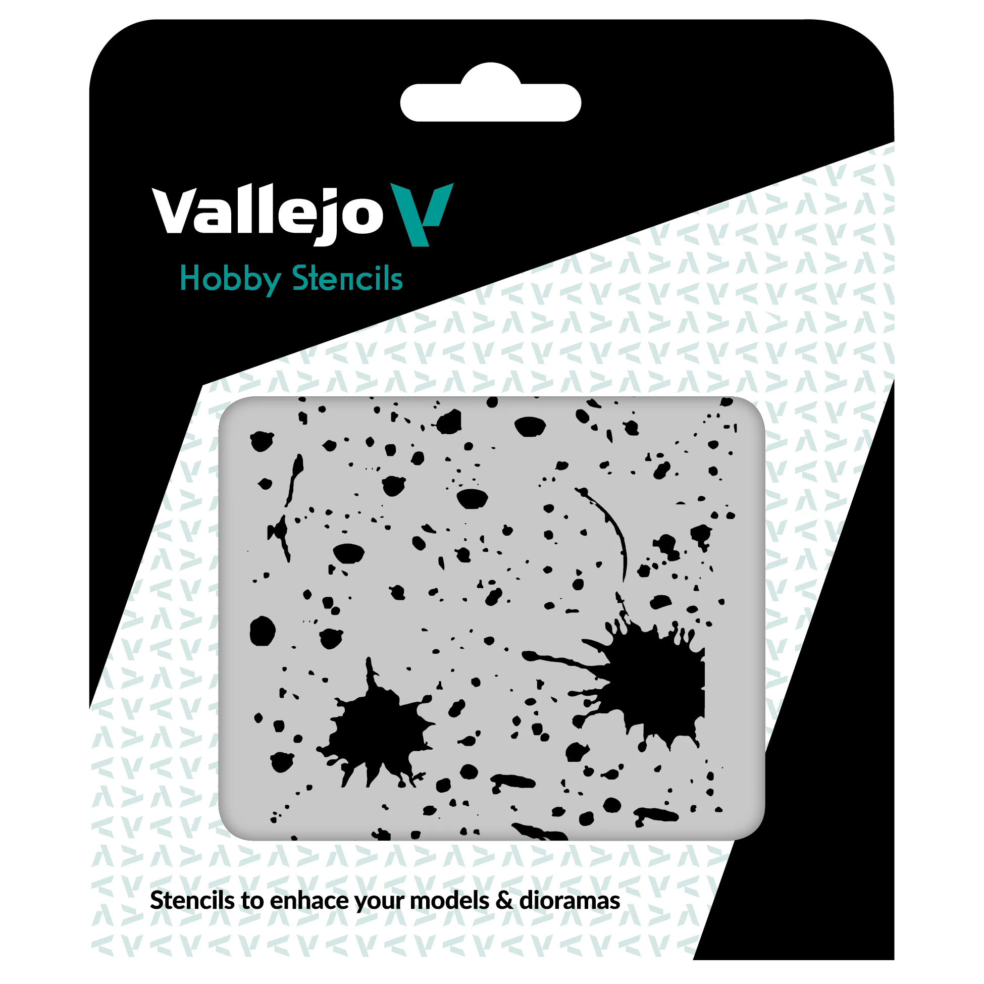Vallejo Šablona Splash & Stains - ST-TX003 (Vallejo Hobby Stencils)