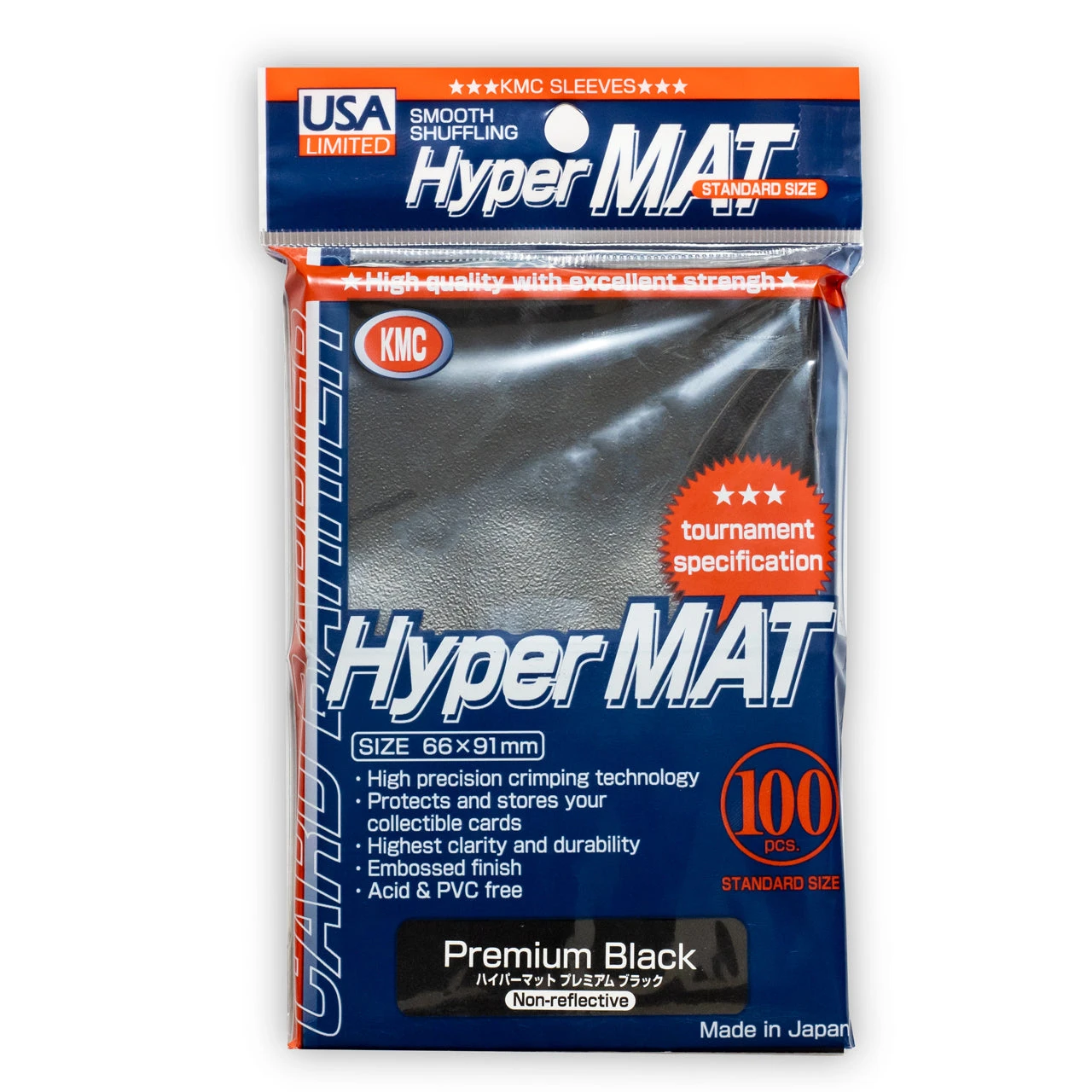 KMC Standard Sleeves - Hyper MAT Premium Black - 64 ks