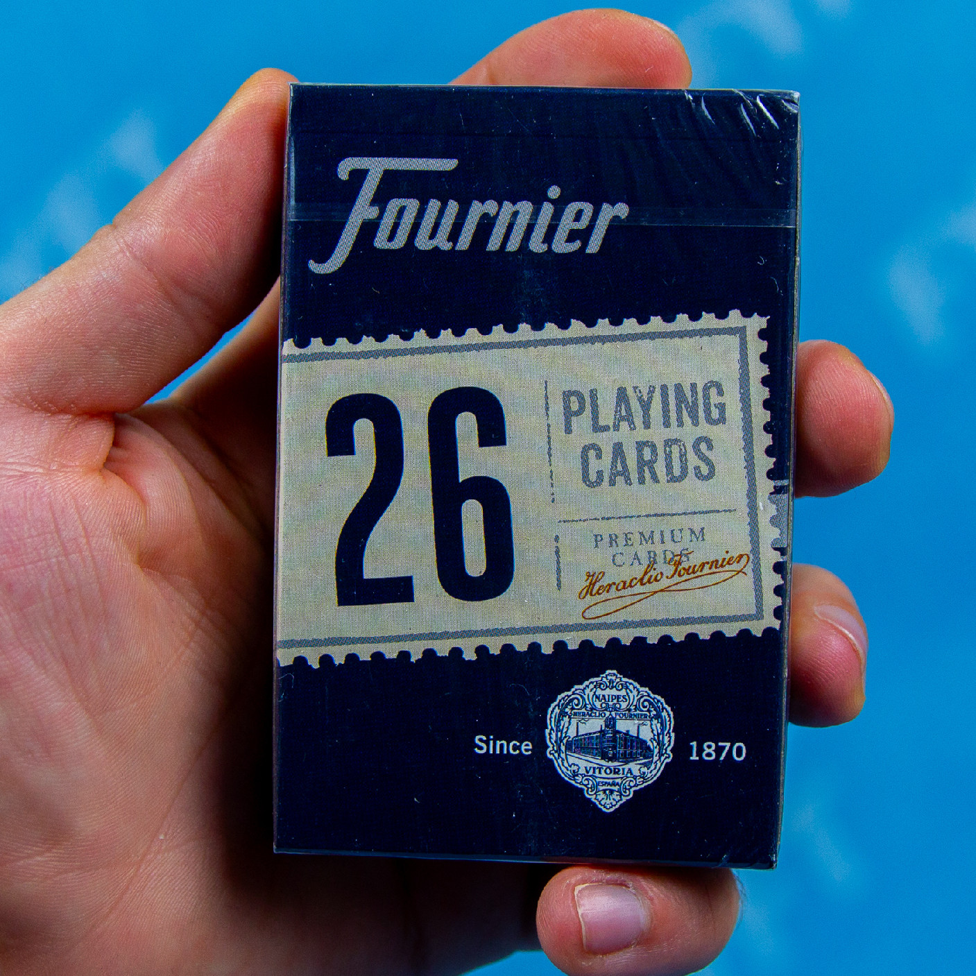 Fournier 26 Bridge size pokerové hrací karty Barva: Modrá