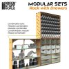 mdf vertical rack with drawers