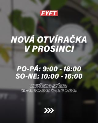 V PROSINCI MÁMĚ NOVÉ OTEVŘENO I O VÍKENDU!🤩 PO-PÁ: 9:00 - 16:00 SO-NE: 10:00 - 16:00 a tyto dny bude zavřeno:...