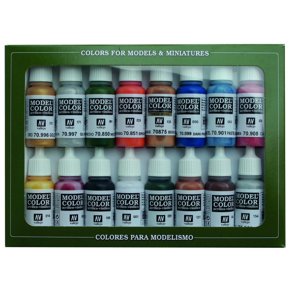 65629 vallejo model color 16 color set 70101 folkstone basics 16