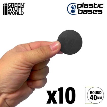 Plastiksockel - Rund 40mm SCHWARZ (Green Stuff World)