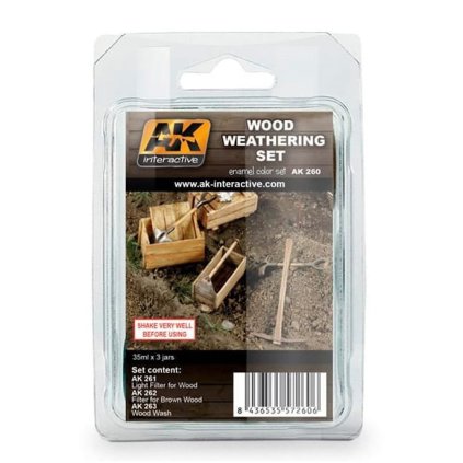 64414 ak weathering set ak260 wood weathering 3x35ml