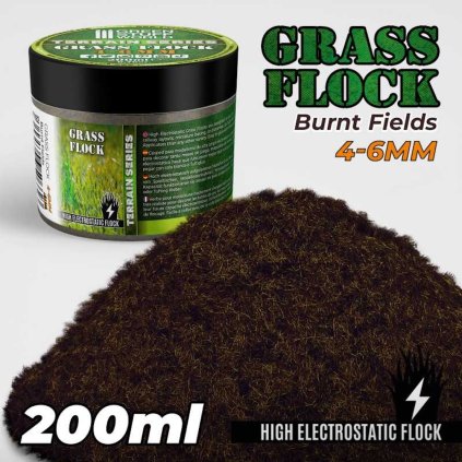 static grass flock 4 6mm burnt fields 200 ml