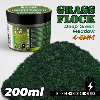static grass flock 4 6mm deep green meadow 200 ml