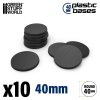 plastic bases round 40 mm black