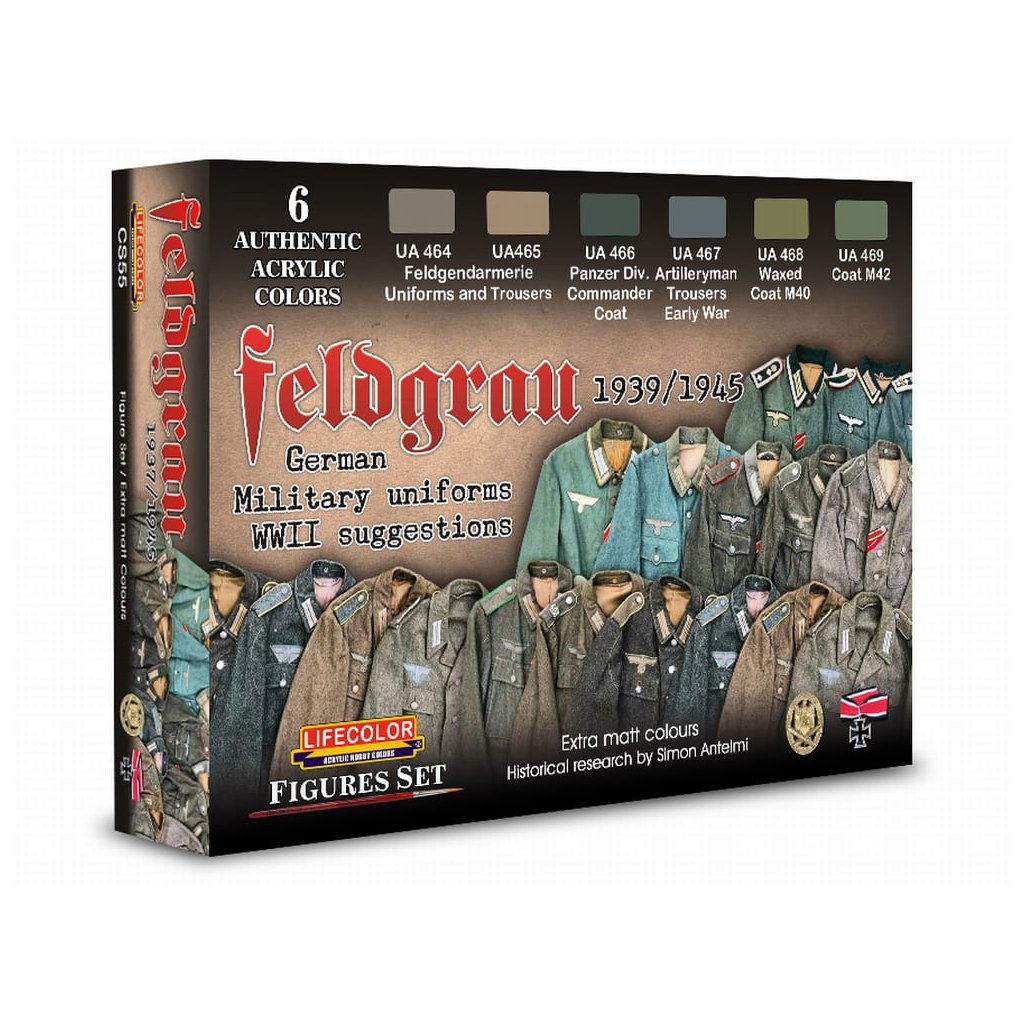 65182 set barev lifecolor cs55 feldgrau 1939 1945 german military uniforms wwii