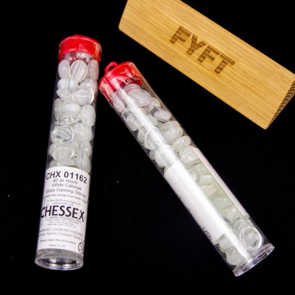 27279 zetony gaming glass stones catseye white 40ks chessex
