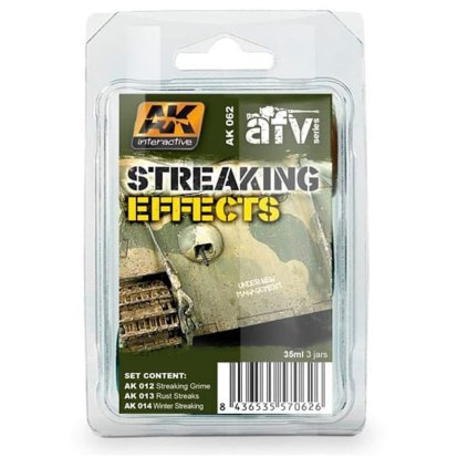 64165 ak weathering set ak062 streaks 3x35ml