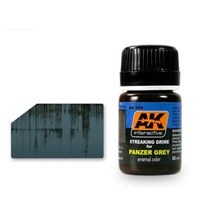 64174 ak weathering ak069 streaking grime for panzer grey vehicles 35ml