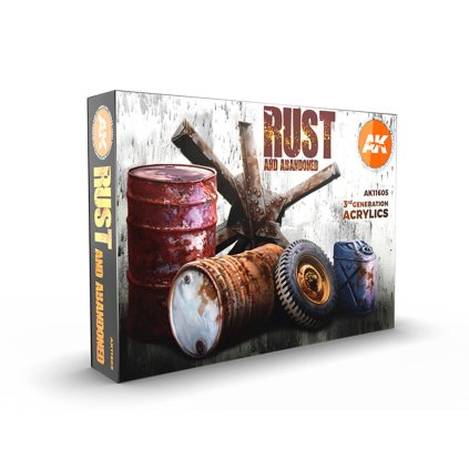 64264 ak acrylics 3gen set ak11605 rust set 6x17ml