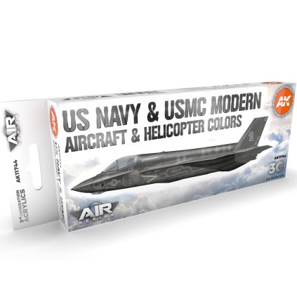 64324 ak acrylics 3gen aircraft set ak11744 us navy usmc modern aircraft helicopter set 3g 8x17ml