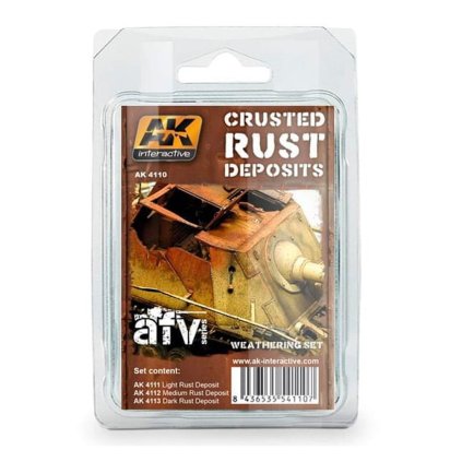 64432 ak weathering set ak4110 crusted rust deposits 3x35ml