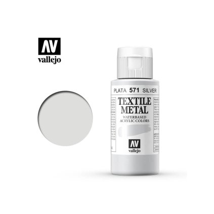 65416 vallejo textile color 40571 metallic silver 60ml