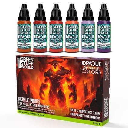 set de vopsele opace culori calde