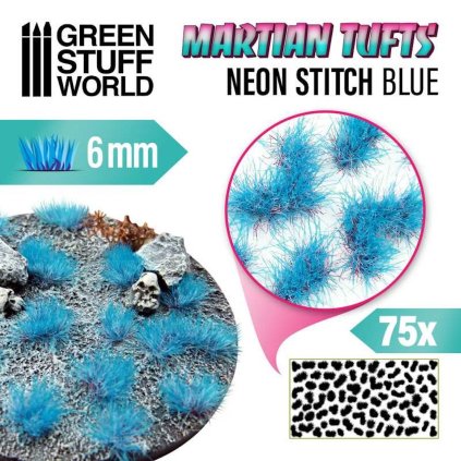 marțian fluor tufts neon cusatura albastru