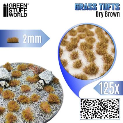 tufe de iarbă statică 2 mm maro uscat