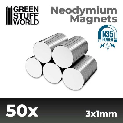 magneți neodymium 3x1mm 50 unități n35