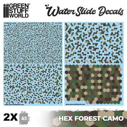 decalcomanii de alunecare pe apă hex pădure camo