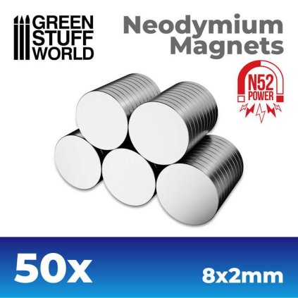 magneți de neodim 8x2mm 50 unități n52