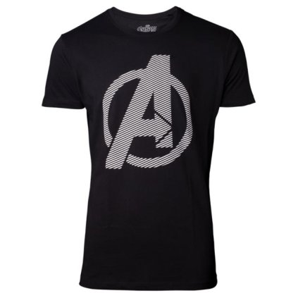 Tricou pentru bărbați AVENGERS LOGO/Negru/Size (M)