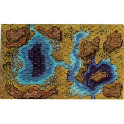 Battletech Battlemat Savannah Large Lakes Box Canyon 1 procesat
