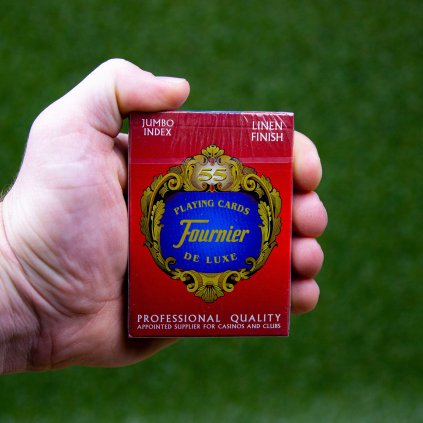 Fournier 818 Linen Finish Jumbo Index Poker Cards (Culoare Červená)