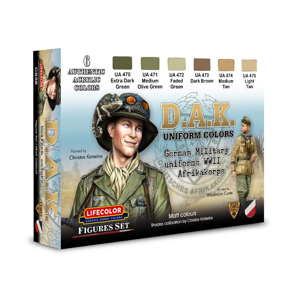 65185 set barev lifecolor cs58 d a k uniform colors german military uniforms wwii afrikakorps