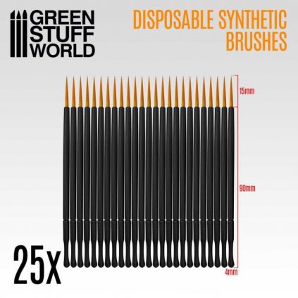 25x disposable synthetic brushes