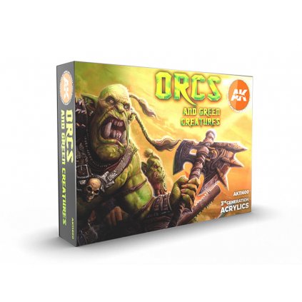 64255 ak acrylics 3gen set ak11600 orcs and green creatures 6x17ml