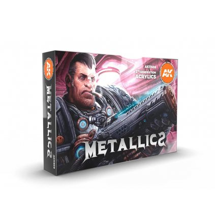 64273 ak acrylics 3gen set ak11608 metallics set 6x17ml