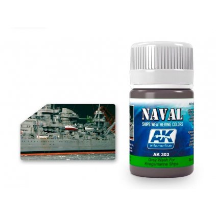AK SHIPS Weathering AK303 GREY WASH FOR KRIEGSMARINE SHIPS (35ml)