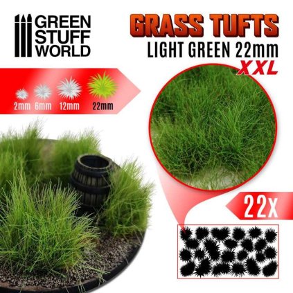 Grass TUFTS XXL - 22mm self-adhesive - LIGHT GREEN (Green Stuff World)
