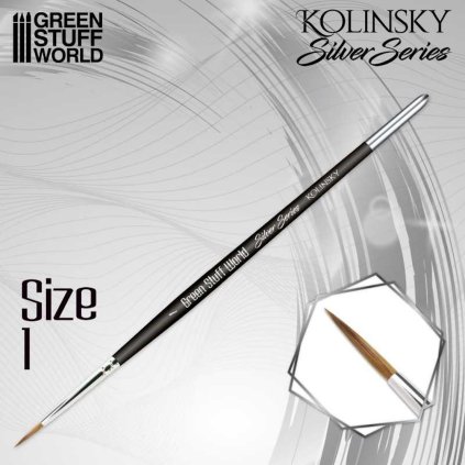SILVER SERIES Kolinsky Brush - Size 1 (Green Stuff World)