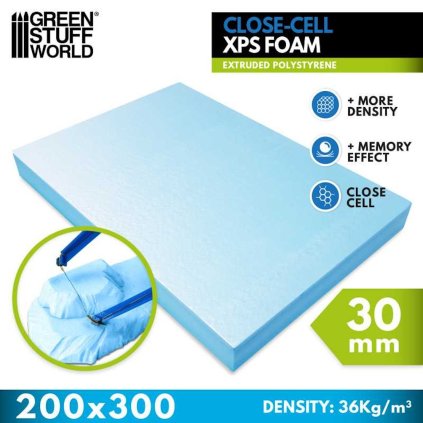 Closed cell XPS foam 30mm - pena na tvarovanie (Green Stuff World)